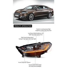 Μπροστινά Φανάρια Set Για Ford Mondeo mk5 13-16 DRL Chrome H7/Led Με Φλας Dynamic