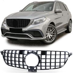 Sport μάσκα ψυγείου μαύρη γυαλάδα κατάλληλη για Mercedes GLE W166 15-19