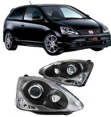 ΦΑΝΑΡΙΑ ΕΜΠΡΟΣ Headlights Honda Civic 01-06 Hatchback Projectors Type-R Design