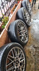 Ζάντες JR28 γνησιες Hyper Black + ελαστικά Bridgestone Potenza sport 215/45/17