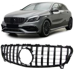 Sport μάσκα ψυγείου μαύρη γυαλάδα για Mercedes A Class W176 Facelift 15-18