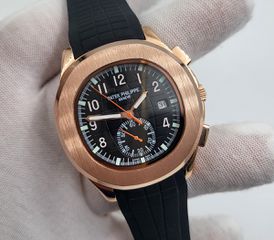 Patek Philippe black dial rose gold nautilus replica