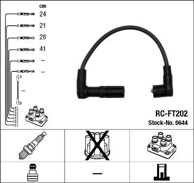 RCFT202 (0644) ΣΕΤ ΜΠΟΥΖΟΚΑΛΩΔΙΑ  PUNTO GT 1.4 93-99