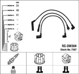 RCDW304(7367)-ΣΕΤ ΜΠΟΥΖΟΚΑΛΩΔΙΑ DAEWOO MATIZ(KLYA) 0.8 98-02