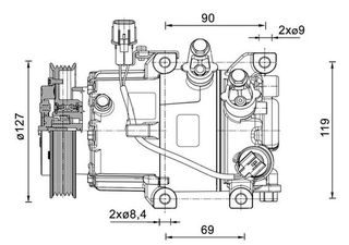 ACP 1464 000P-ΣΥΜΠΙΕΣΤΗΣ A/C HYUNDAI I20(GB) 1.1 CRDI 14-