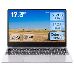 17.3'' Display 1920Χ1200,Laptop,RAM 16GB DDR 5,ΔΙΣΚΟΣ SSD 512GB,Intel N5095,ΑΣΗΜΙ