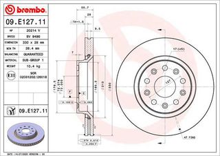 09.E127.11 ΔΙΣΚΟΙ ΦΡ. ΕΜΠΡ. JEEP WRANGLER IV (JL) 17- (330MM)