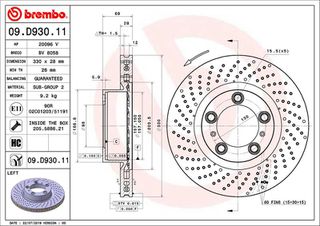 09.D930.11 ΔΙΣΚΟΙ ΕΜΠ.ΑΡΙΣΤ.ΤΡΥΠ.BOXTER(718) (330MM)