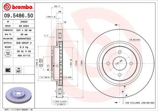 09.5486.50 ΔΙΣΚ/ΚΕΣ FORD FOCUS 2.0 RS