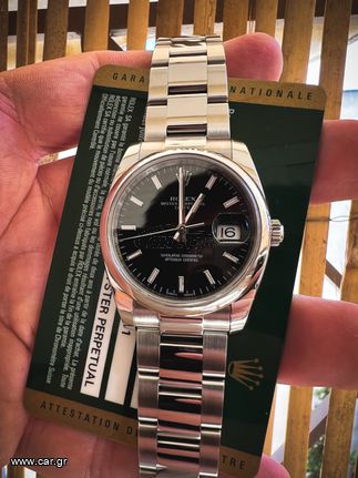 Rolex Oyster Perpetual Date Black Dial 2011 34mm, Άριστο !