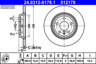 512178 - ΔΙΣΚΟΙ ΟΠΙΣΘ.ΧΑΡΑΚΤ.POWER-DISC AUDI A4,A5,A6