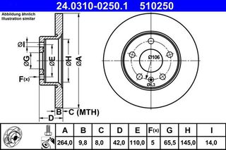 510250 - ΔΙΣΚ.ΟΠΙΣΘ.POWER DISC OPEL ASTRA H