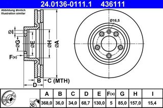 436111 - ΔΙΣΚΟΙ ΦΡ. PORSCHE CAYENNE (9PA) (02-10)