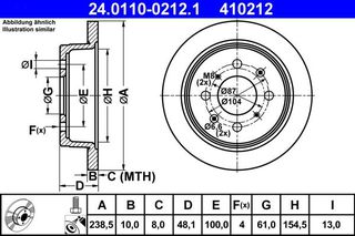 410212 - ΔΙΣΚΟΙ ΦΡ. HONDA ACCORD III (CA) (85-89)