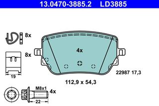 LD3885 ΤΑΚΑΚ.ΟΠΙΣΘ.CERAMIC MB A/GLA 18- (ME SPORT PACK)