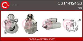 MIZA  12V  2.0 kw  9T  //  FORD C-MAX / FOCUS C-MAX/FOCUS II / GALAXY II /MONDEO IV/ S-MAX 1.8 TDCi  VISTEON