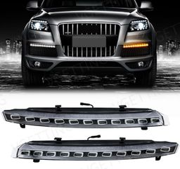 Μπροστινά Φλας Audi Q7 4L (2006-2009) Facelift Design Led & DRL Black LED