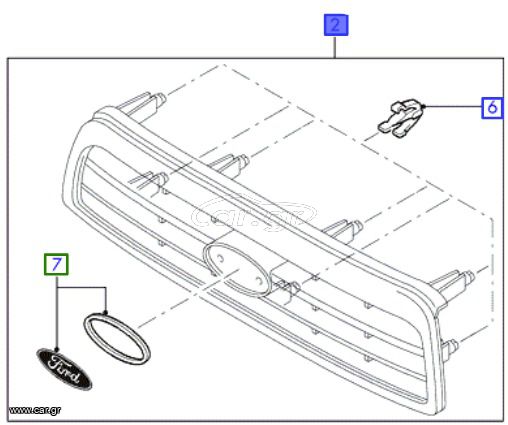 ΓΡΙΛΙΑ ΨΥΓΕΙΟ ΧΡΩΜΙΟ FORD RANGER 1998-2003