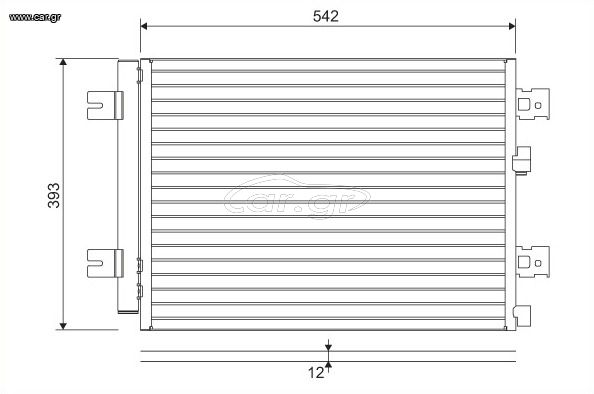 ΨΥΓΕΙΟ A/C DACIA DUSTER 2010-2018 LOGAN 2004-2012 SANDERO 2008-2013 (542X393X12) RT5467 8200741257 8660003439 921007794R 8FC351344501 CF20139 DCN37004 08093060 AC858000P AC858000S 35947 812667 814077