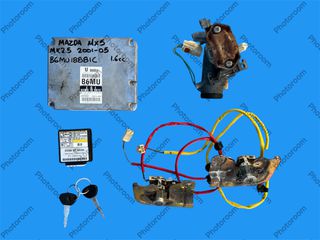 MAZDA MX-5 NB MK-2,5 2001-2005 ΜΕΤΑΧΕΙΡΙΣΜΕΝΑ ΑΝΤΑΛΛΑΚΤΙΚΑ ( Σετ εγκεφάλου κινητήρα immobilizer με κωδικό B6MU18881C κατάλληλο για 1.6cc αυτοκίνητα γνήσιο μεταχειρισμένο)