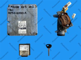 MAZDA MX-5 NB MK-2 1998-2000 ΜΕΤΑΧΕΙΡΙΣΜΕΝΑ ΑΝΤΑΛΛΑΚΤΙΚΑ ( Σετ εγκεφάλου κινητήρα immobilizer με κωδικό BP5D18881A κατάλληλο για 1.8cc αυτοκίνητα γνήσιο μεταχειρισμένο)