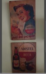 Amstel χειροποίητες  ξύλινες ταμπέλες