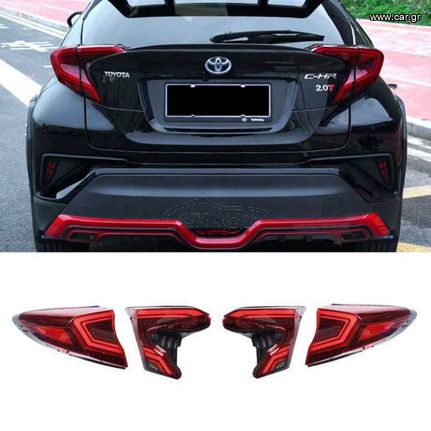 Πισινά Φανάρια Set Για Toyota C-HR 2016-2019 Full Led Bar / Dynamic Φλας Κόκκινα eautoshop gr