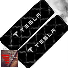 TESLA ΜΑΞΙΛΑΡΑΚΙΑ ΖΩΝΗΣ ΤΕΧΝΟΔΕΡΜΑ CUBE ΜΑΥΡΟ - ΑΣΠΡΗ ΚΛΩΣΤΗ -  ΑΣΠΡΑ ΚΕΝΤΗΜΑΤΑ TESLA ΕΛΛΗΝΙΚΗΣ ΚΑΤΑΣΚΕΥΗΣ ΣΕΤ 2ΤΜΧ