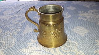 Vintage Μεταλλικό Ποτήρι - Κούπα με Σκαλιστά Σχέδια