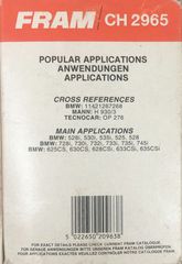 ΦΙΛΤΡΟ ΛΑΔΙΟΥ BMW E12-E23-E24-E28-E32-E34 (FRAM)-thumb-3