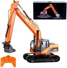 Off-Road 2024 HUINA 1551 15 Channels 1:14 Alloy Professional Excavator Rc Truck Remote Control Engineering Construction Vehicle Gift