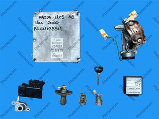 MAZDA MX-5 NB MK-2 1998-2000 ΜΕΤΑΧΕΙΡΙΣΜΕΝΑ ΑΝΤΑΛΛΑΚΤΙΚΑ ( Σετ εγκεφάλου κινητήρα immobilizer με κωδικό B6MM18881A κατάλληλο για 1.6cc βενζίνη αυτοκίνητα γνήσιο μεταχειρισμένο)