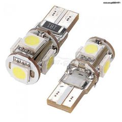 ΖΕΥΓΑΡΙ LED ΛΑΜΠΕΣ Τ10 CANBUS (ΨΕΙΡΕΣ) ΜΕ 5 SMD, ΔΥΝΑΤΟ ΛΕΥΚΟ ΦΩΣ 6000K