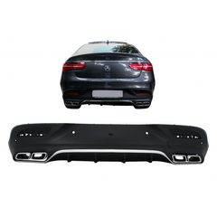 Fits for Mercedes C292 GLE COUPE Rear spoiler diffuser + exhaust tips (BLACK) 63 AMG LOOK eautoshop gr