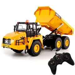 Off-Road 2024 1/16 Rc Truck Dumper Huina 1553 Excavator Crawler 9Ch 2.4G Radio Controlled Car Electric Vehicle Tractor Model Toys for Boy Gift