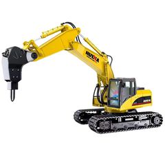 Off-Road 2024 Huina 1560 16-Channel Alloy Remote Demolition Machine Metal RC Excavator Engineering Toy