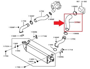 MITSUBISHI L200 KL_ KK_,KJ_ 2015- 2.4D ΚΟΛΑΡΟ INTERCOOLER  ΣΤΗΝ ΠΕΤΑΛΟΥΔΑ --ΠΑΝΩ ΔΕΞΙ-- 14099W000P 14099W030P-thumb-1