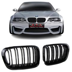 ΣΕΤ Μάσκες / Καρδιές Εμπρός BMW 3 (E46) (SEDAN / COMPACT / TOURING) !!!1999-2001!!! ~~M4 LOOK~~ Μαύρο Γυαλιστερό (2Tμχ.)