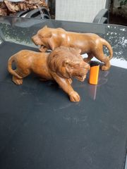 Λιονταρια ξυλινα ζευγαρι