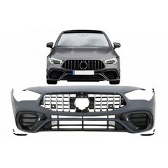 Μπροστινός Προφυλακτήρας Για Mercedes-Benz CLA C118 Sedan X118 Shooting Brake (2019-up) CLA45 Look Με Μάσκα Panamericanal & Canards