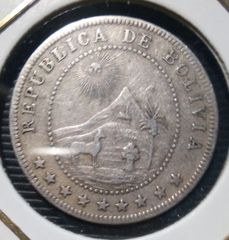 5 Centavos 1909  , VOLIVIA , silver