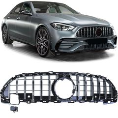 Μάσκα χρώμιο μαύρο μαρκέ άριστης ποιότητας Mercedes w206 2021+ για Amg line προφυλακτήρα