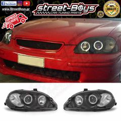 ΜΠΡΟΣΤΑ ΦΑΝΑΡΙΑ ΜΑΥΡΑ ANGEL EYES HONDA CIVIC MK6 (1996-1998) | Street Boys - Car Tuning Shop |