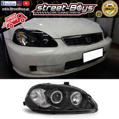 ΜΠΡΟΣΤΑ ΦΑΝΑΡΙΑ ΜΑΥΡΑ ANGEL EYES HONDA CIVIC MK6 (1999-2000) | Street Boys - Car Tuning Shop |