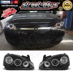 ΜΠΡΟΣΤΑ ΦΑΝΑΡΙΑ ΜΑΥΡΑ ANGEL EYES OPEL CORSA C (2000-2006) | Street Boys - Car Tuning Shop |
