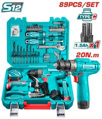 TOTAL ΣΕΤ ΔΡΑΠΑΝΟΚΑΤΣΑΒΙΔΟ ΜΠΑΤ. Li-ion 12V / 1.5Ah 89ΤΕΜ Type C (THKTHP10892)