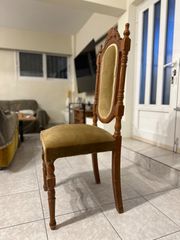Σετ κλασικές καρέκλες 6 τεμάχια με βελούδινο ύφασμα