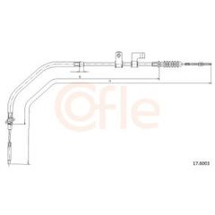Ντίζα, φρένο ακινητοποίησης 1375/1000mm πίσω, δεξιά FIAT / LANCIA 7615326