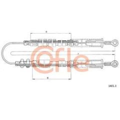 Ντίζα, φρένο ακινητοποίησης πίσω 2987/1180+1192mm FIAT Cinquecento (170) 7684513