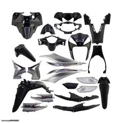 ΠΛΑΣΤΙΚΑ SET WAVE 110 ΜΑΥΡΑ/ΑΣΗΜΙ 22 ΤΕΜ